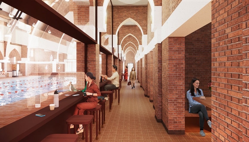 antiga Igreja de São Francisco de Assis, localizada em Heerlen, na Holanda, que está sendo transformada em uma piscina pública denominada Holy Water.