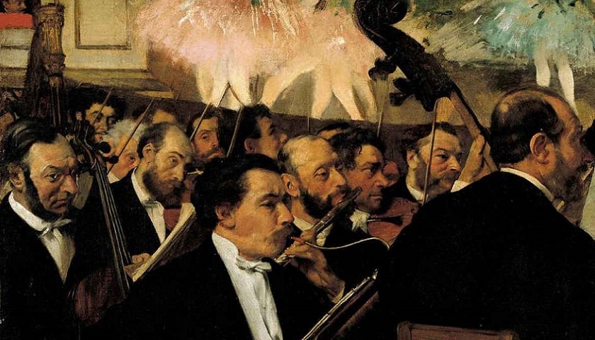 Recorte da obra: "A Orquestra da Ópera" (1868), de Edgar Degas (1834-1917).