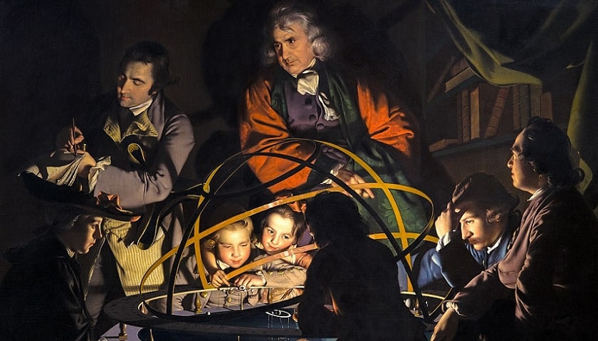 Obra: "A Philosopher Lecturing on the Orrery" (aprox. 1766), de Joseph Wright of Derby (1734 - 1897).