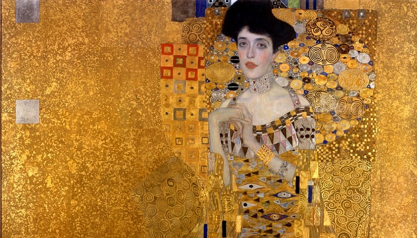 Obra: " Retrato de Adele Bloch-Bauer I" (1907), de Gustav Klimt (1862 - 1918).