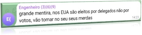 grande mentira, nos EUA são eleitos por delegados não por votos, vão tomar no seu seus merdas