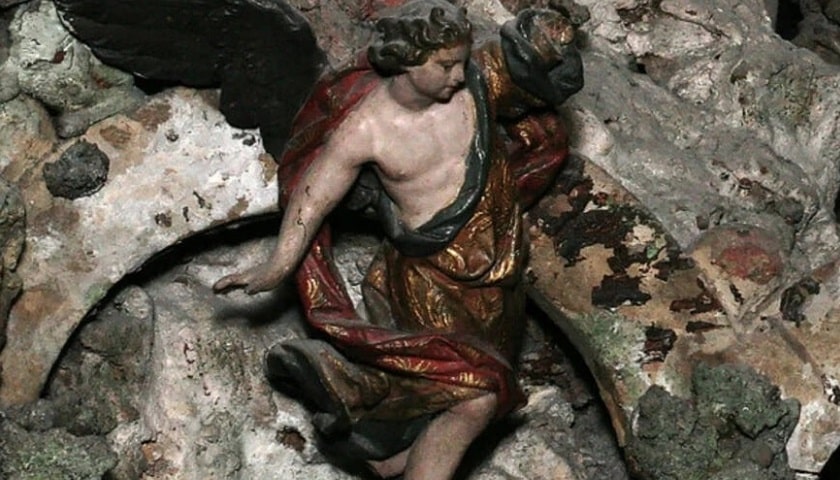 Recorte 07: Presépio da Capela de Nossa Senhora da Glória e São Gens, mais conhecida como Capela de Nossa Senhora do Monte, situada em Lisboa, Portugal. A obra data do século XVIII (meados do século de 1700) e é tradicionalmente atribuída ao célebre escultor barroco António Ferreira, um dos mais notáveis mestres portugueses na arte dos presépios.