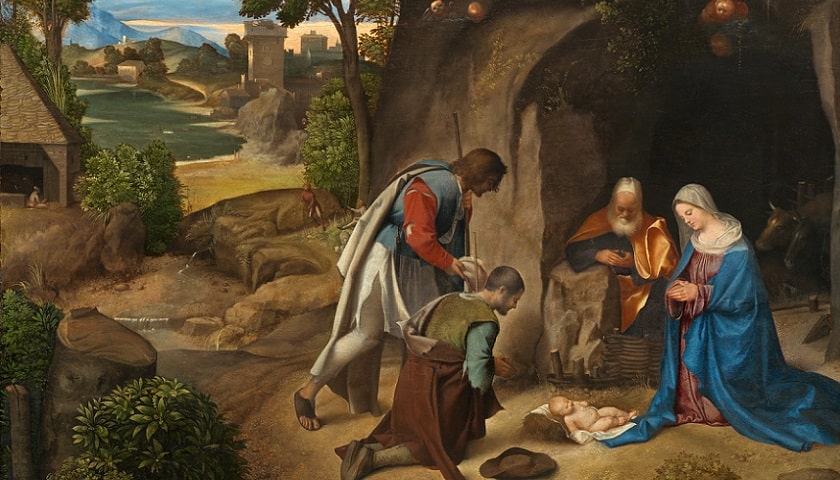 Recorte da obra: "Adoração dos Pastores" (1505 - 1510), de Giorgio Barbarelli da Castelfranco (1478–1510).