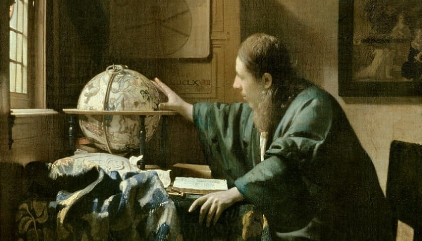 Recorte da obra: "O Astrônomo" (1668), de Johannes Vermeer (1632-1675).