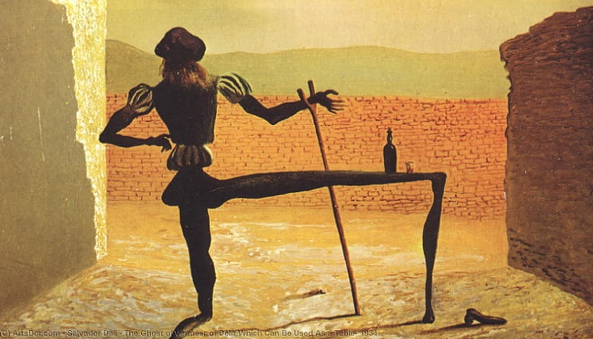 Recorte da obra: "The ghost of vermeer of delft which can e used as a table" (1934), de Salvador Dalí (1904 - 1989).