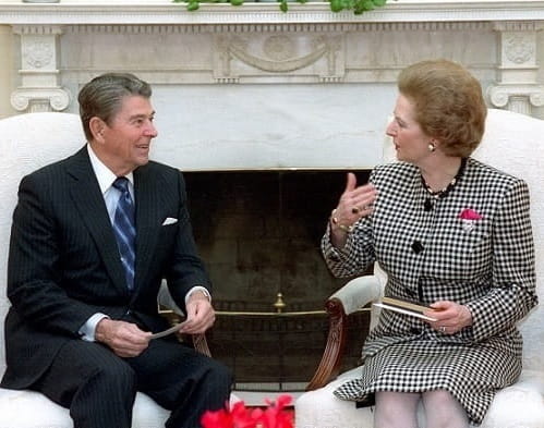Margaret Thatcher e Ronald Reagan (1988)