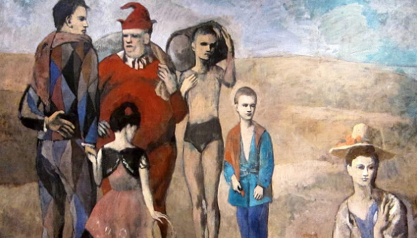 Recorte da obra: "La famille de saltimbanques" (1905), de Pablo Picasso (1881-1973).