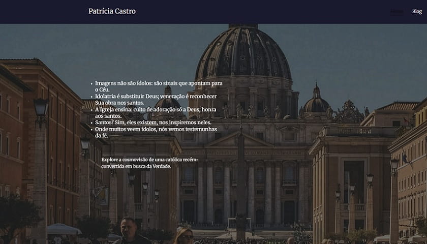 Print do website da Patrícia Castro