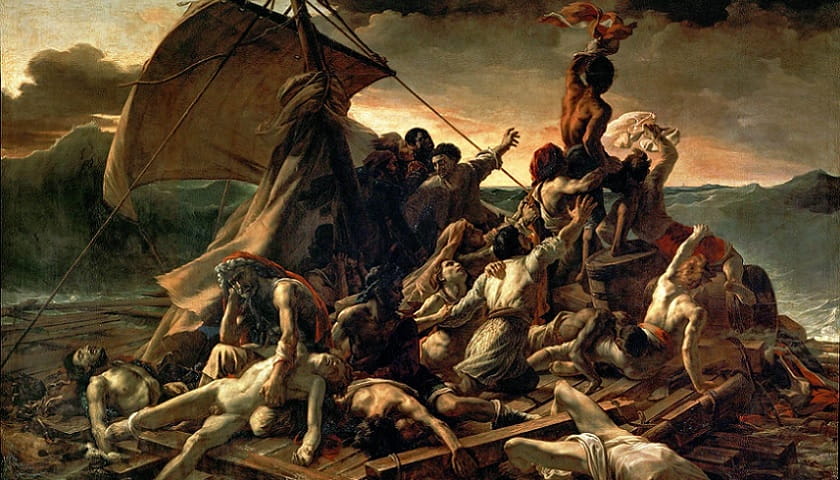 Recorte da obra: "Balsa da Medusa" (1818), de Théodore Géricault (1791 - 1824).