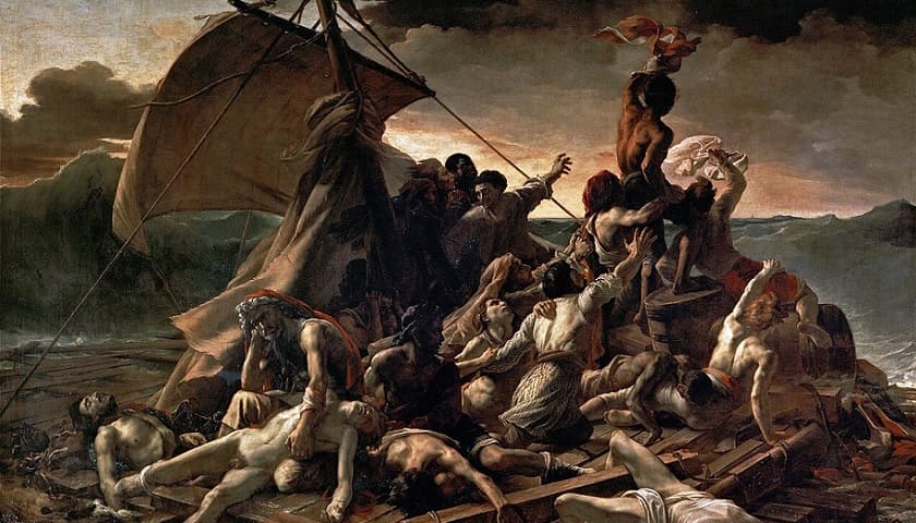 Recorte da obra: "A Balsa da Medusa" (1818), de Théodore Géricault (1791-1824).