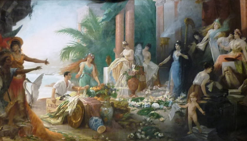 Recorte da obra: “A Lei Áurea” (1888), de Aurélio de Figueiredo (1854–1916).