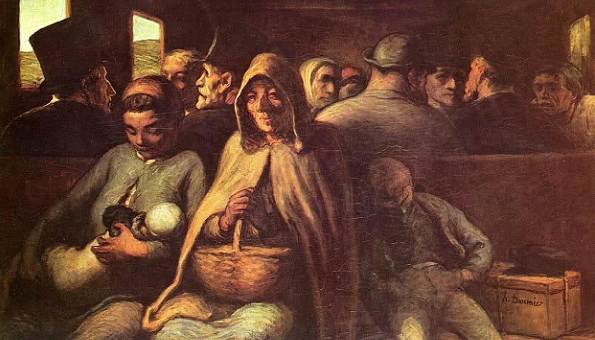 Obra: "Carruagem de Terceira Classe" (1863-65), de Honoré Daumier (1808-1879).