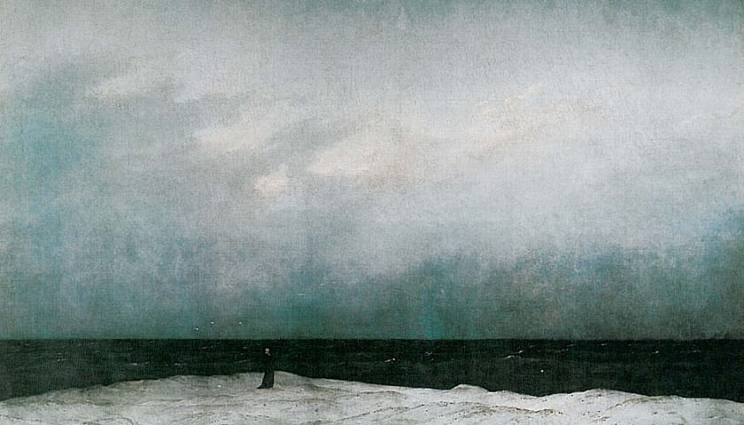 Recorte da obra: "O monge à beira-mar" (c. 1808-1810), de Caspar David Friedrich (1774–1840).