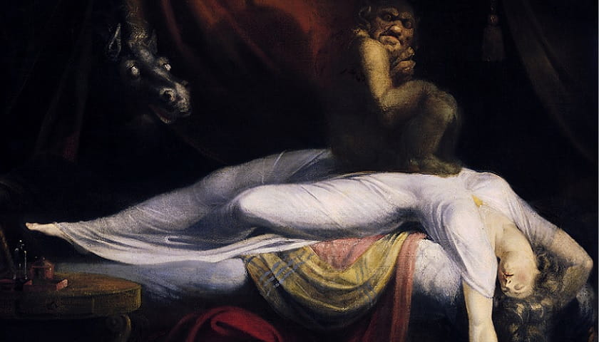 Recorte da obra: "The Nightmare" (1781), de Johann Heinrich Füssli (1741–1825).