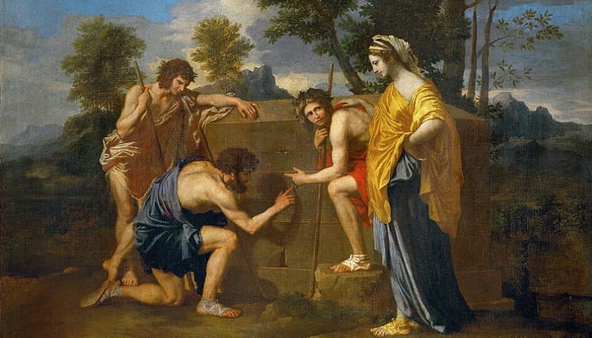 Recorte da obra: "Et in Arcadia ego" ( 1637-1638), de Nicolas Poussin (1594–1665).