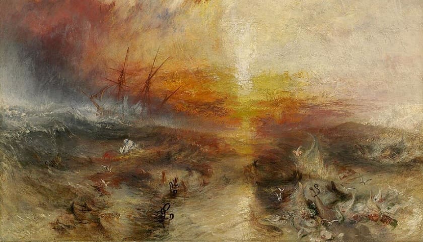 Recorte da obra: "The Slave Ship" (1840), de J. M. W. Turner (1775-1851).