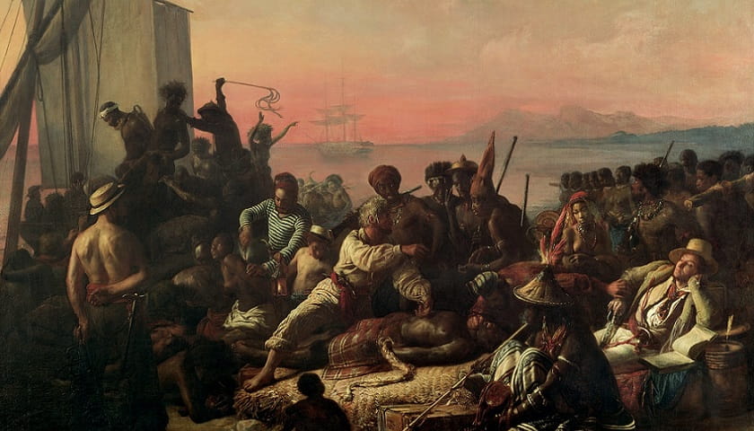 Recorte da obra: "The Slave Trade" (c. 1833), de François-Auguste Biard (1799-1882).