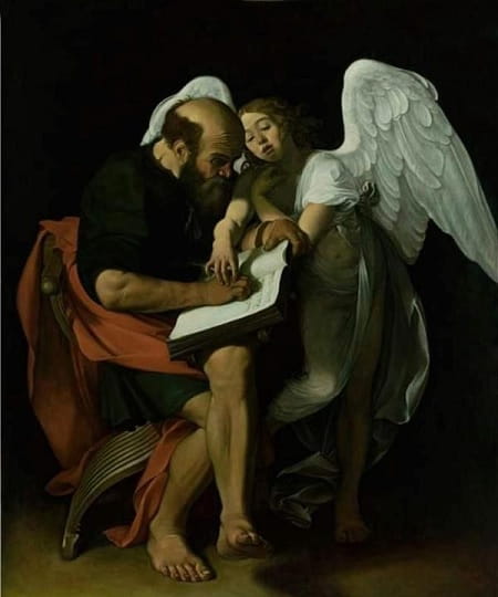 Obra: "A Inspiração de São Mateus", de Caravaggio (1571-1610).