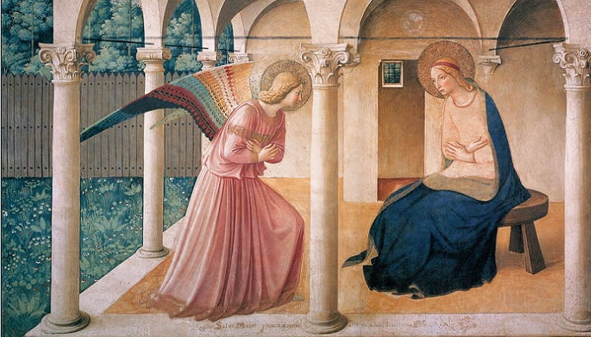 Recorte da obra: "A Anunciação" (1442-1443), de Fra Angelico (aprox. 1395-1455).