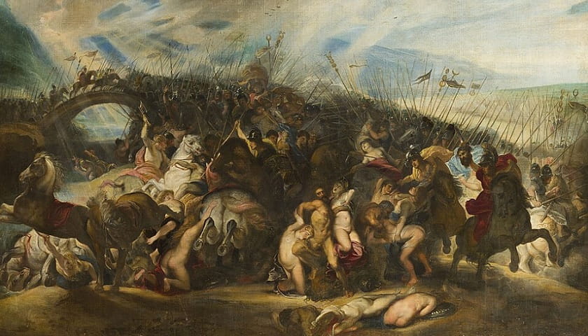 Recorte da obra: "A Batalha das Amazonas" (1603-1606), de Peter Paul Rubens (1577-1640).