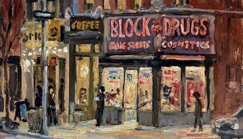 Recorte da obra: "Block Drugs Nocturne", por wickstromstudio.