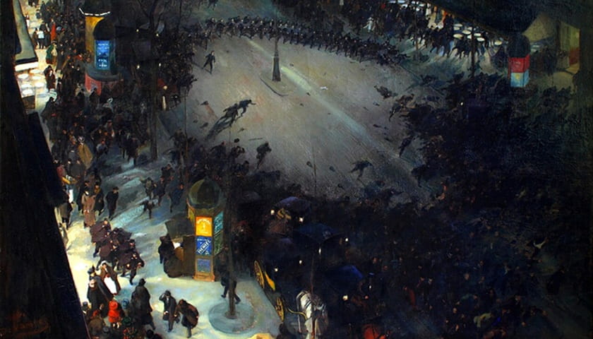 Recorte da obra: "La Charge" (c. 1902), de André Devambez (1867-1944).