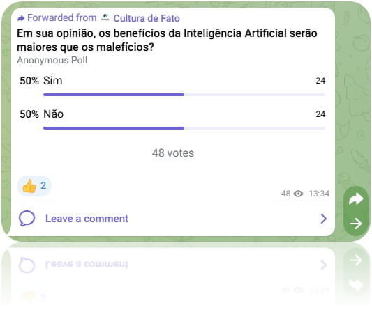 Em sua opinião, os benefícios da Inteligência Artificial serão maiores que os malefícios?