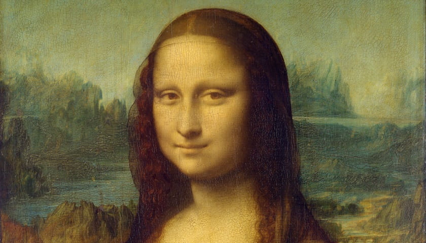 Recorte da obra: "Mona Lisa" (1503–1506), de Leonardo da Vinci (1452-1519).