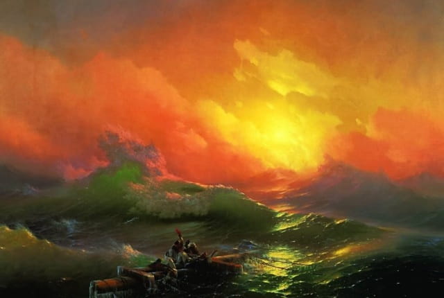 Recorte da obra: "The Ninth Wave" (1850), de Ivan Aivazovsk (1817-1900).