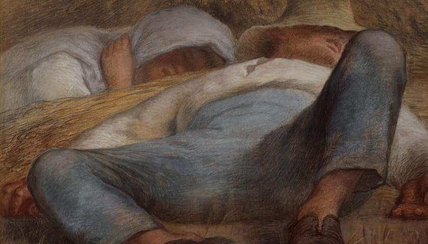 Recorte da obra: "The Noonday Rest" (c. 1865-1867), de Jean-François Millet (1814 - 1875).