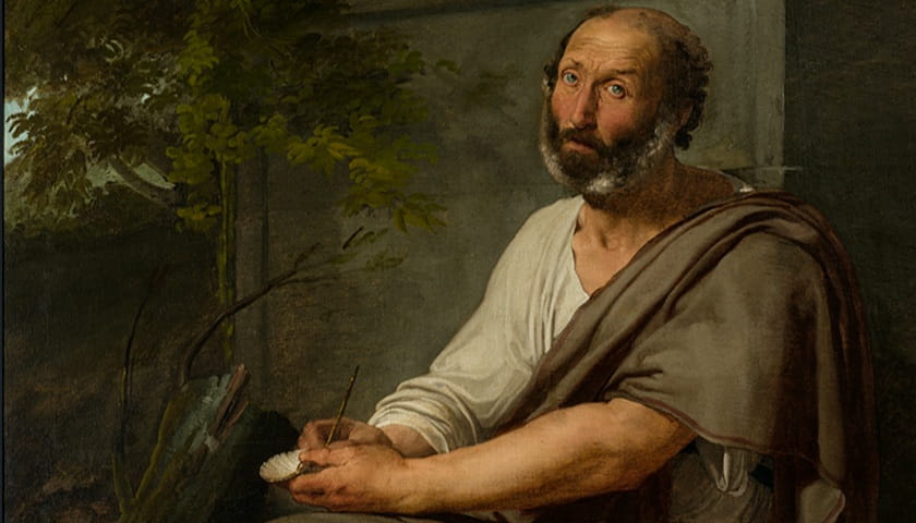 Recorte da obra: "Aristóteles" (1811), de Francesco Hayez (1791-1882).